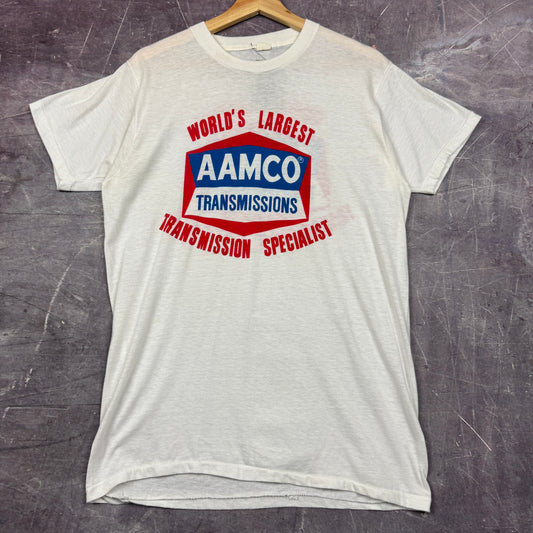 80s White AAMCO Transmissions Graphic Shirt M 0851