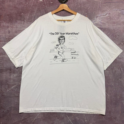 90s White The 38 Year Marathon Shirt 3634