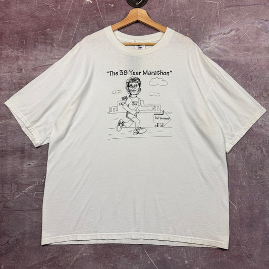 90s White The 38 Year Marathon Shirt 3634