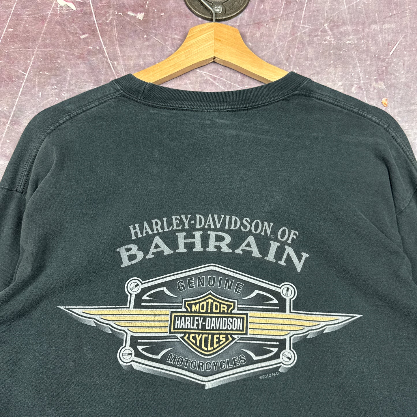 00s Navy Blue Harley Davidson Long Sleeve Shirt 3058