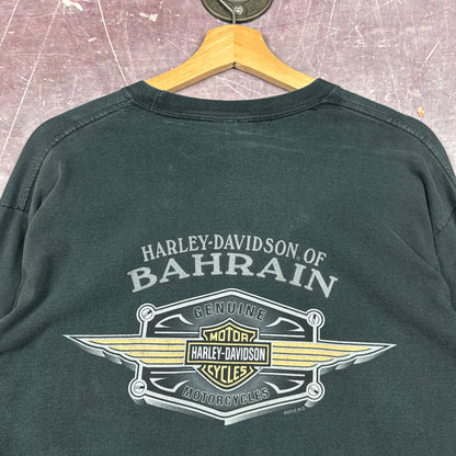 00s Navy Blue Harley Davidson Long Sleeve Shirt 3058