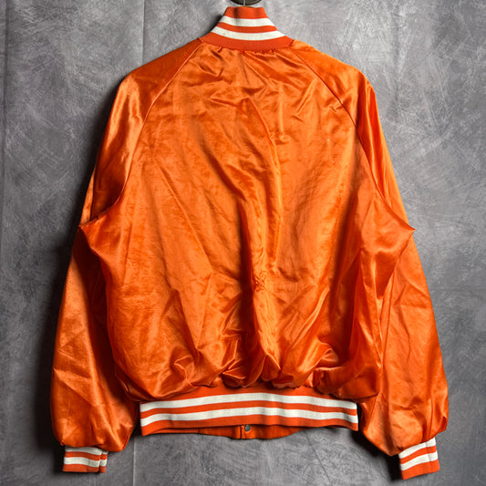 80s Orange Texas Longhorns Satin Bomber Jacket 4471