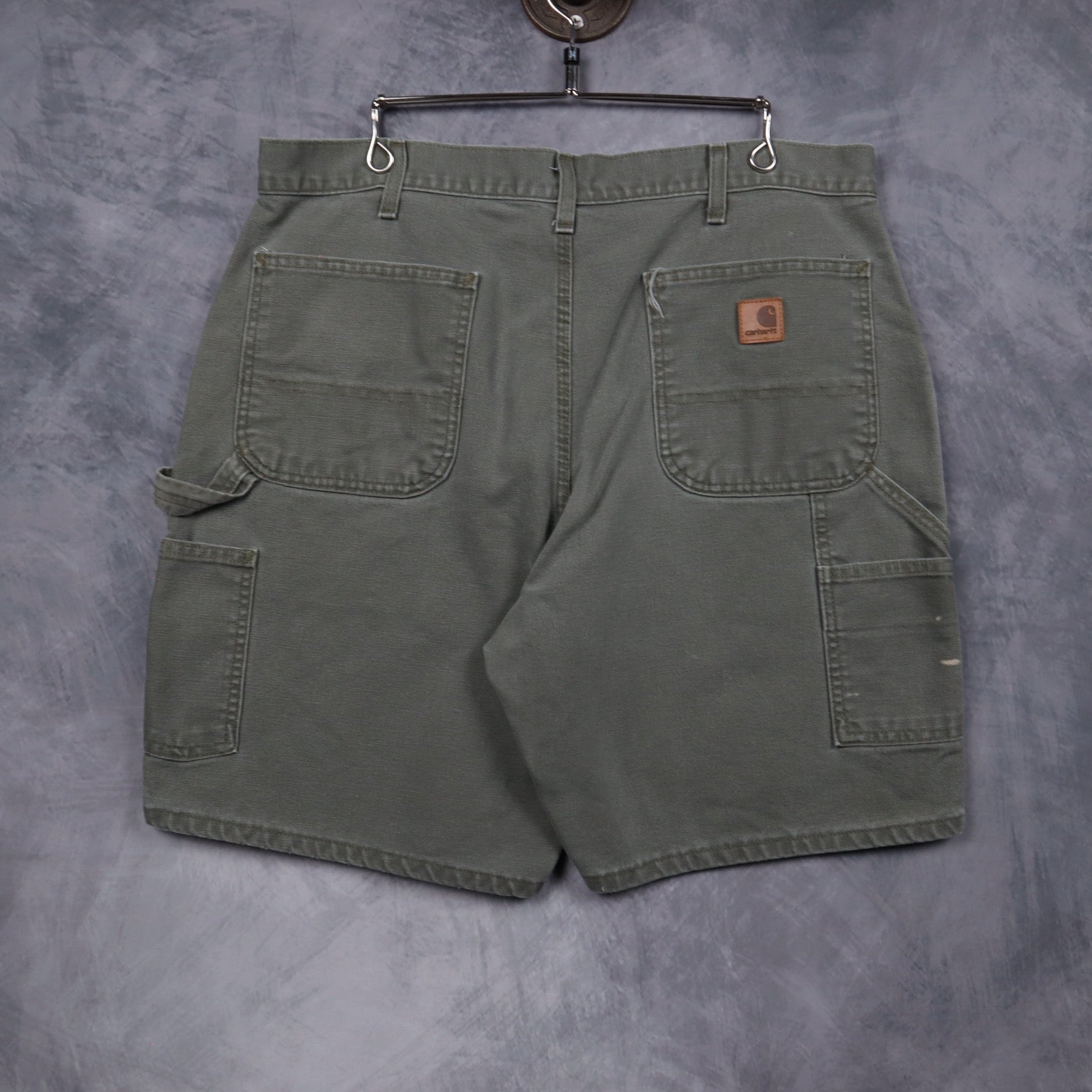 Y2K Moss Green Carhartt Painted Carpenter Shorts 5171