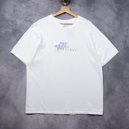Early 00s White Wrapture "Cut, Bleed, Die" Design Shirt 5389