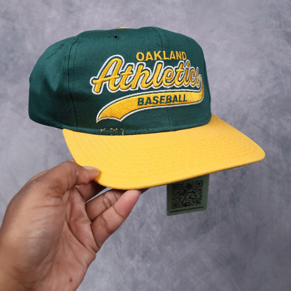 90s Green Oakland Athletics Starter Tailsweep Snapback Hat 5558