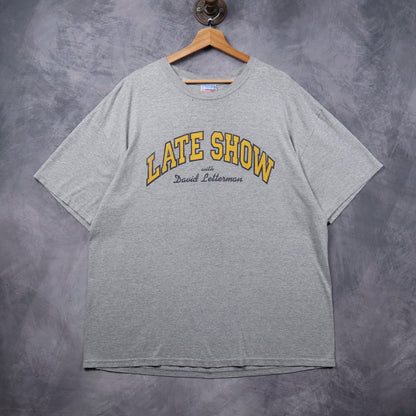 90s Grey Late Show With David Letterman Champion Shirt 5383