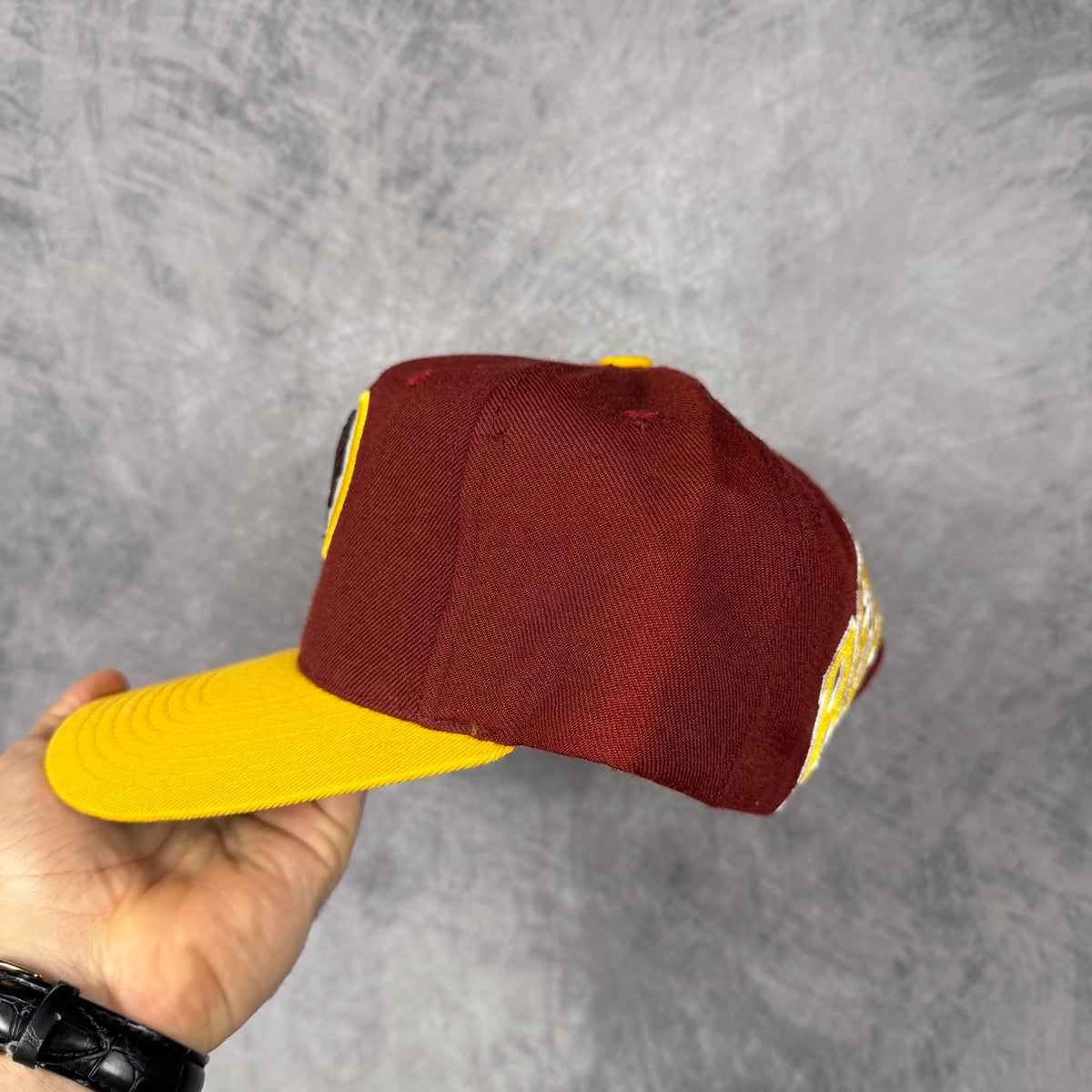 90s Red Washington Redskins American Needle Blockhead Snapback Hat 6809