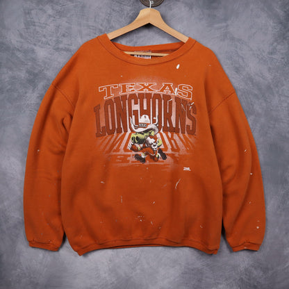 90s Orange Texas Longhorns Crewneck Sweatshirt 5685