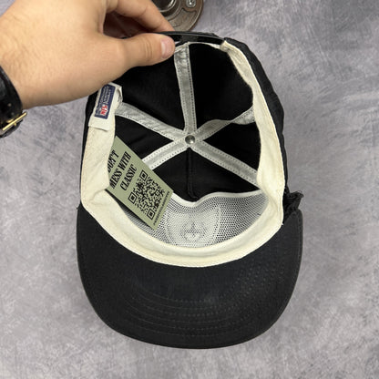 90s Black Oakland Raiders PLain Logo Snapback Hat 6796
