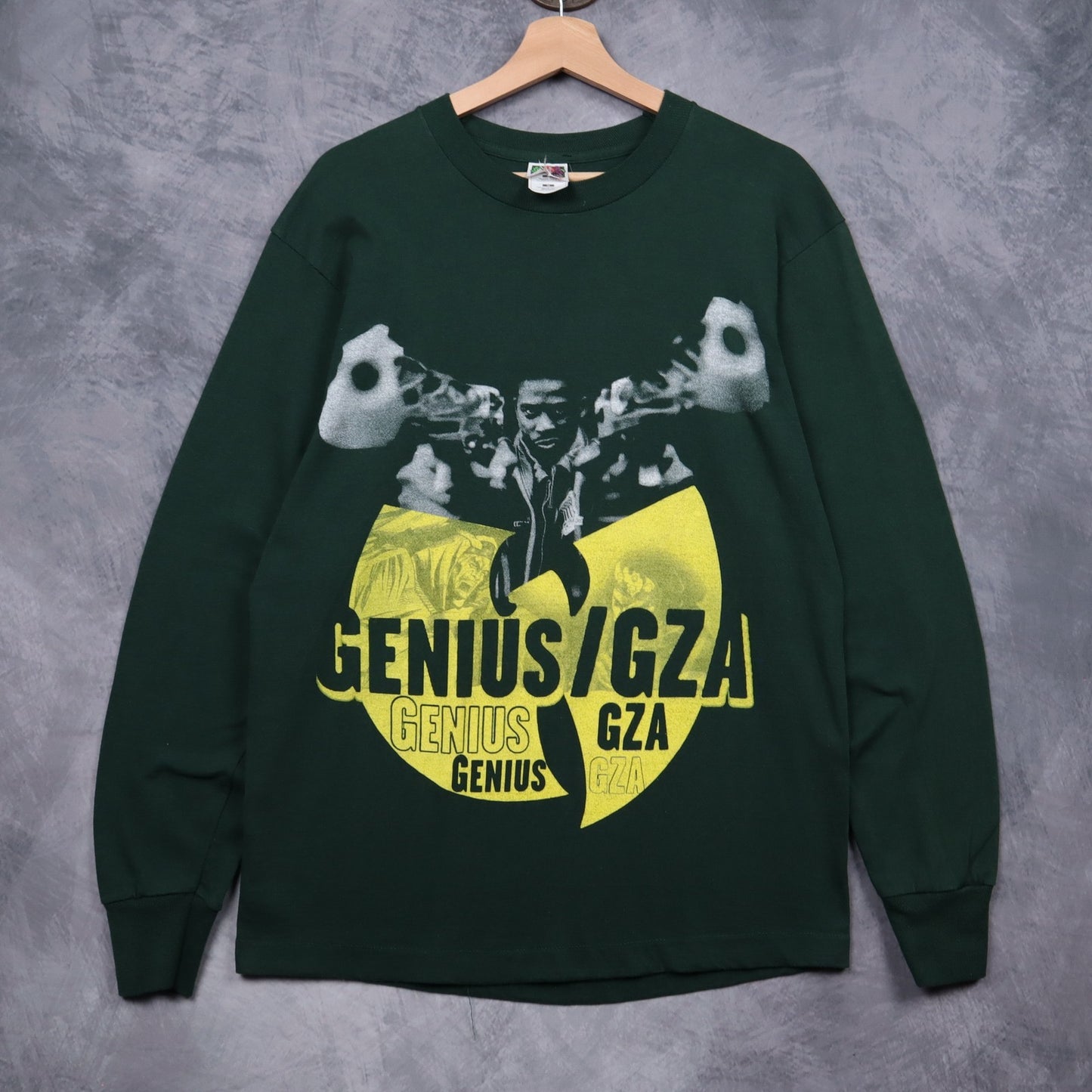 90s Green Genius/GZA Liquid Swords Long Sleeve Shirt 5125