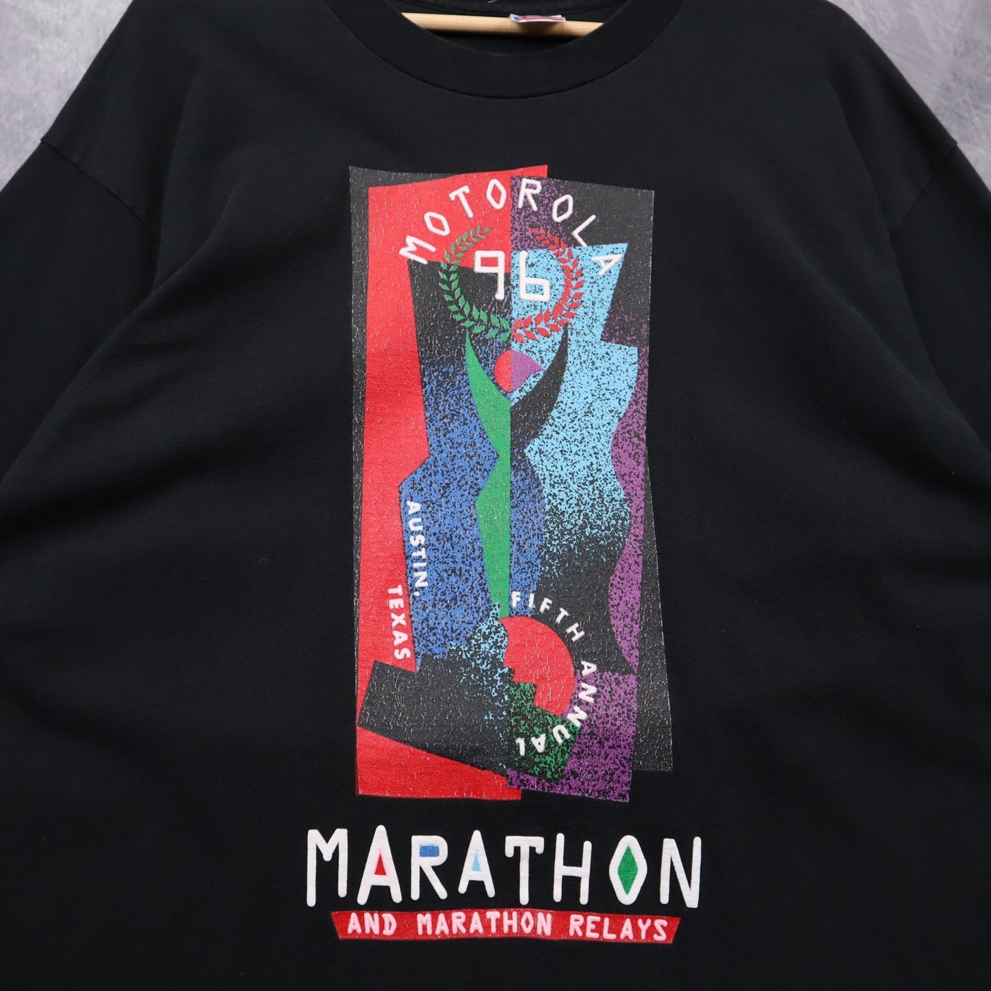 1996 Black Motorola Austin Marathon Shirt 4668