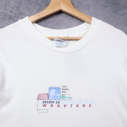 Early 2000s White Wrapture "Cut, Bleed, Die" Design Shirt 5389