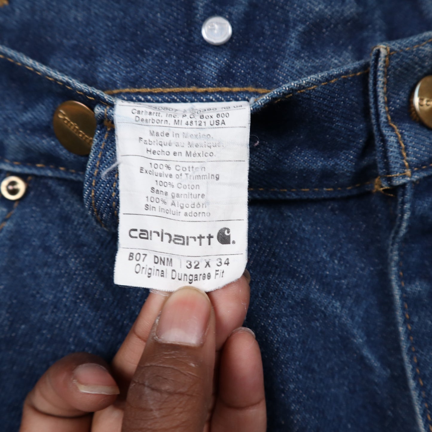 90s Dark Wash Denim Carhartt Double Knee Carpenter Work Pants 5063