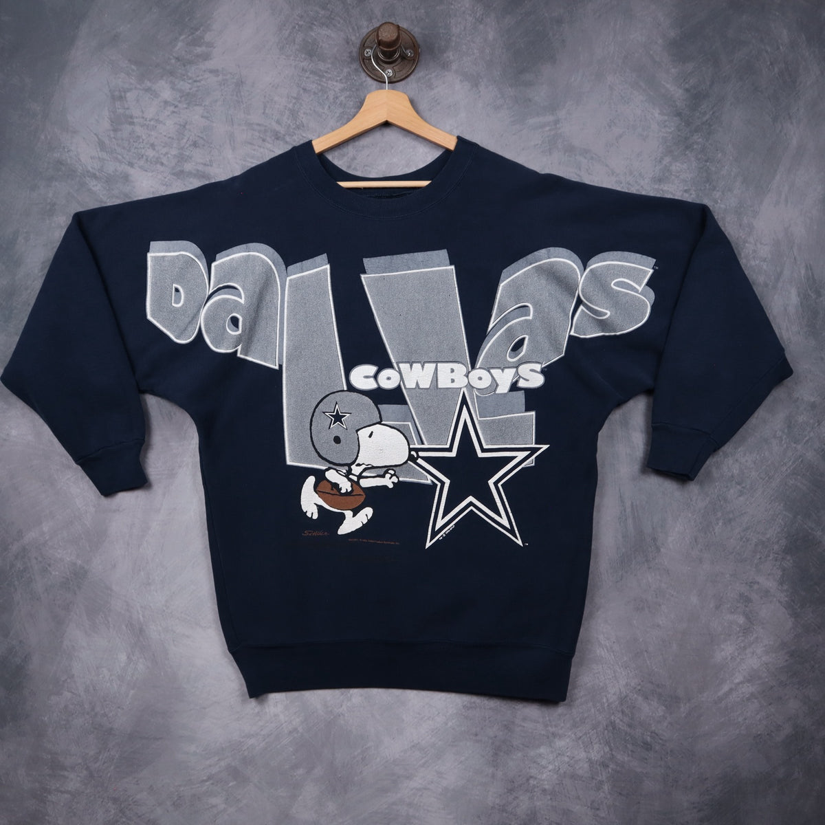90s Navy Blue Dallas Cowboys Snoopy Crewneck Sweatshirt 6620