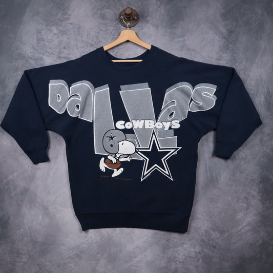 90s Navy Blue Dallas Cowboys Snoopy Crewneck Sweatshirt 6620