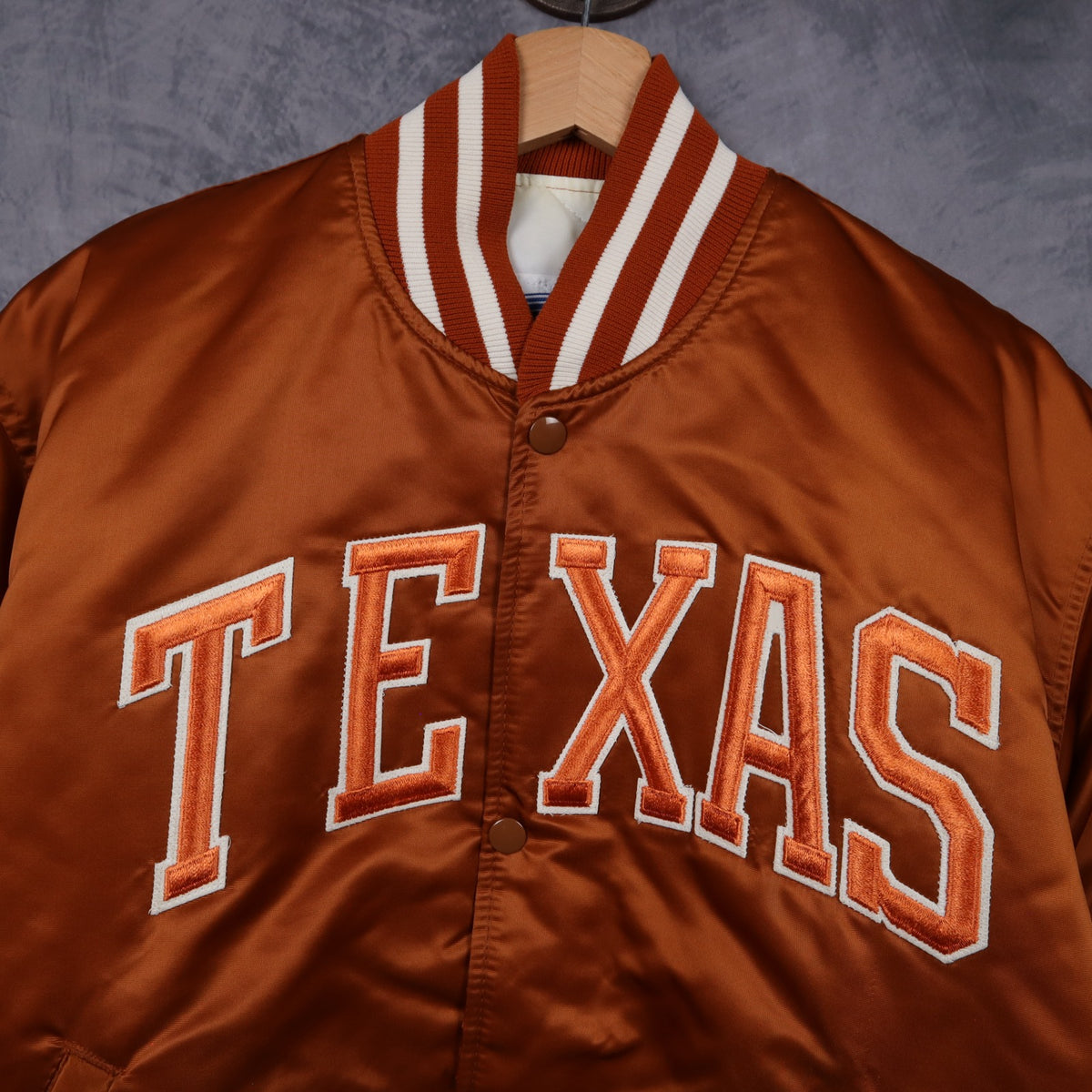 90s Burnt Orange Texas Longhorns Starter Satin Bomber Jacket 5907