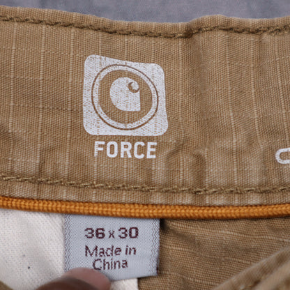 Y2K Tan Carhartt Force Relaxed Fit Ripstop Cargo Shorts 5180