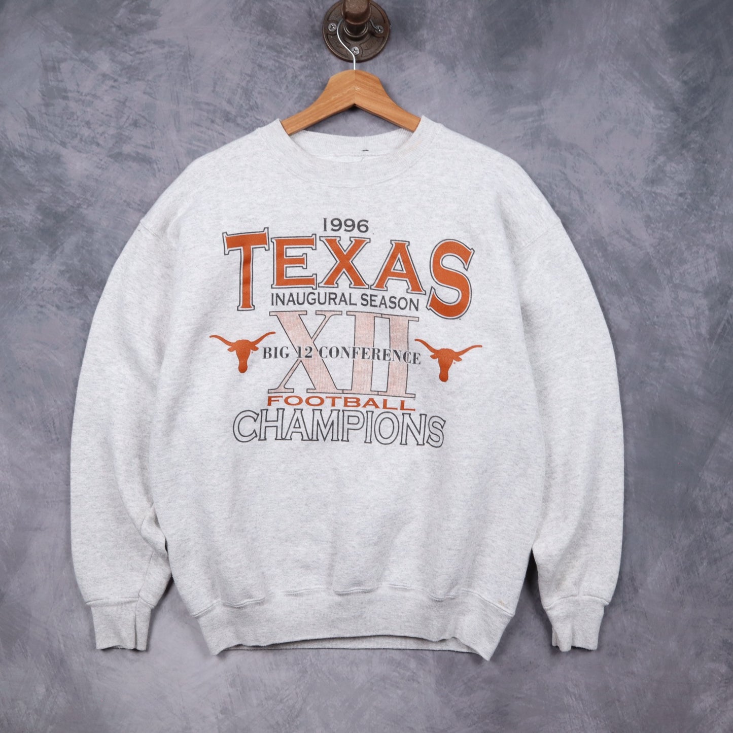 1996 Grey Texas Longhorns Big 12 Champions Crewneck Sweatshirt 5701