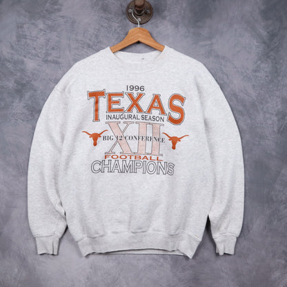 1996 Grey Texas Longhorns Big 12 Champions Crewneck Sweatshirt 5701