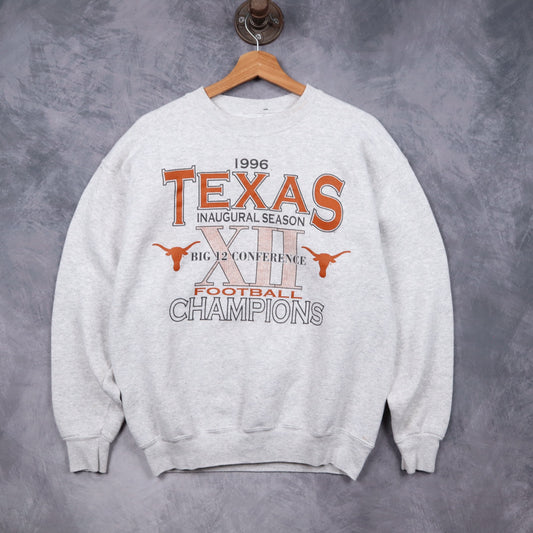 1996 Grey Texas Longhorns Big 12 Champions Crewneck Sweatshirt 5701