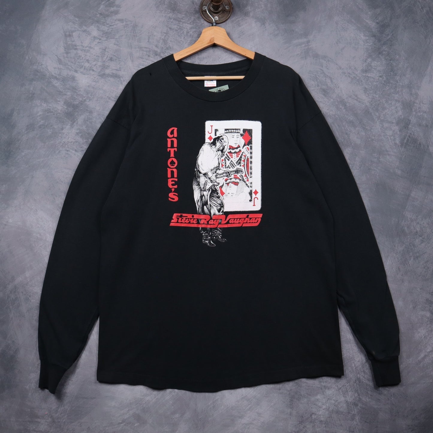 90s Black Stevie Ray Vaughan Antone's Long Sleeve Shirt 4957