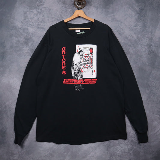 90s Black Stevie Ray Vaughan Antone's Long Sleeve Shirt 4957