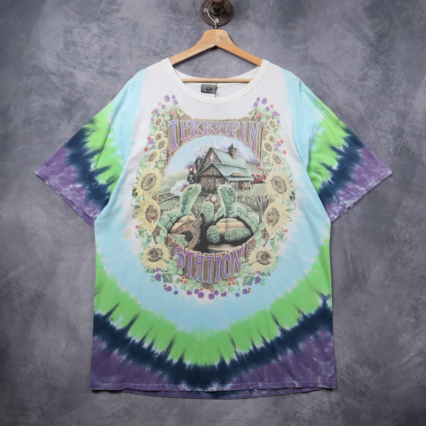 90s Tie Dye Grateful Dead Terrapin Station Liquid Blue Shirt 5448