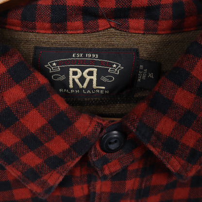 00s Red RRL Ralph Lauren Buffalo Check Two Ply Thick Flannel 5486