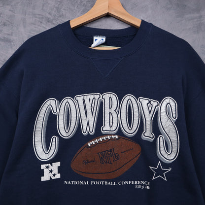 90s Navy Blue Dallas Cowboys Crewneck Sweatshirt 6606