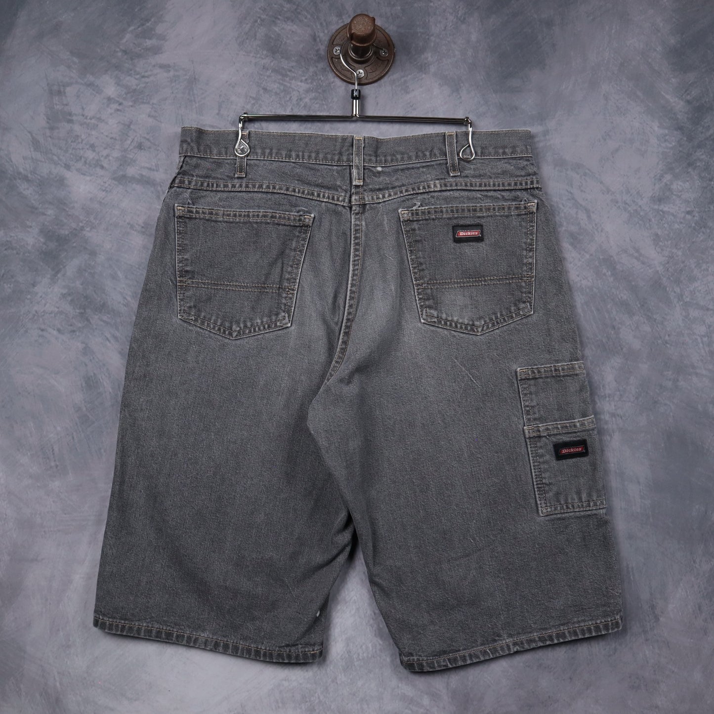 Early 2000s Faded Black Dickies Denim Carpenter Shorts 5211