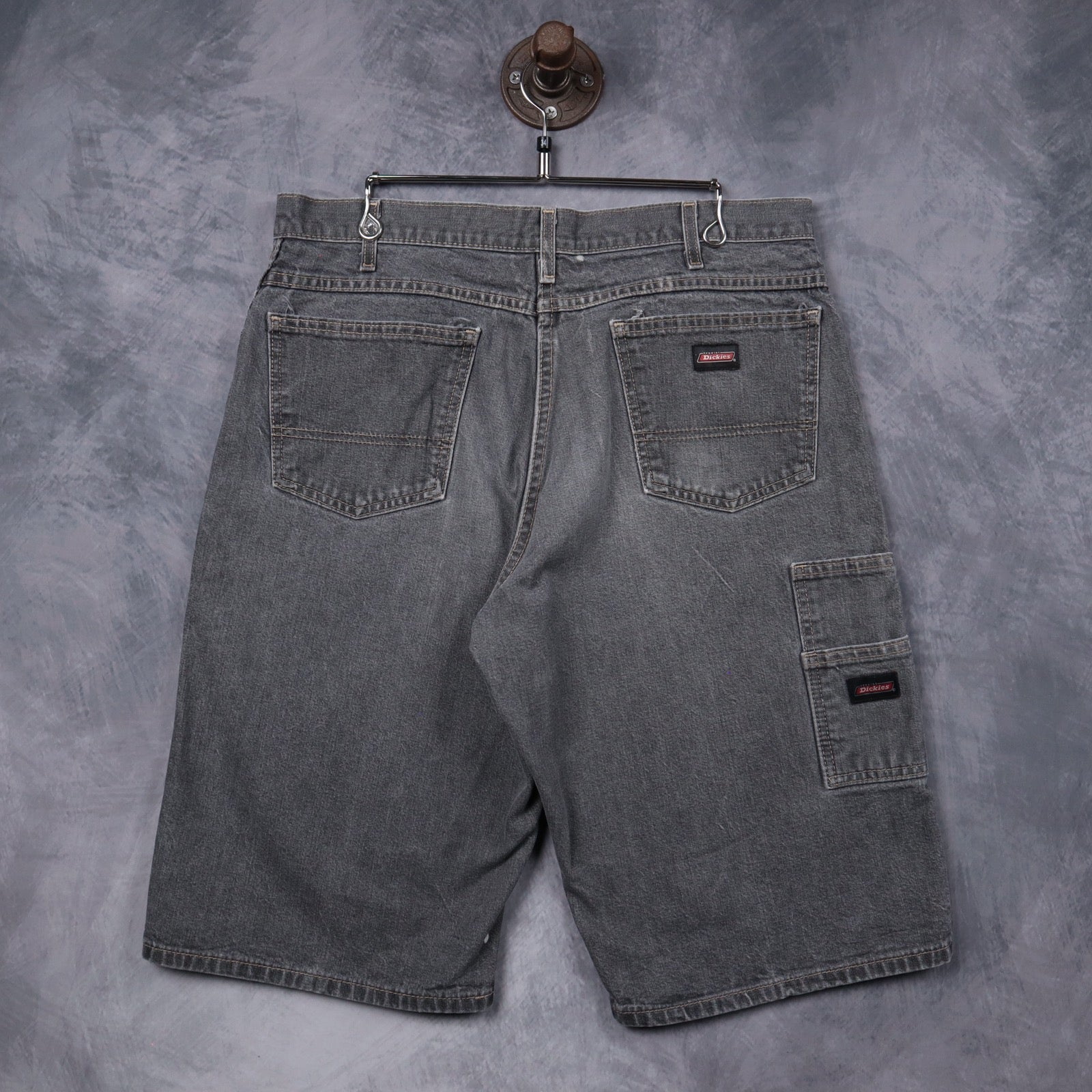 Early 2000s Faded Black Dickies Denim Carpenter Shorts 5211