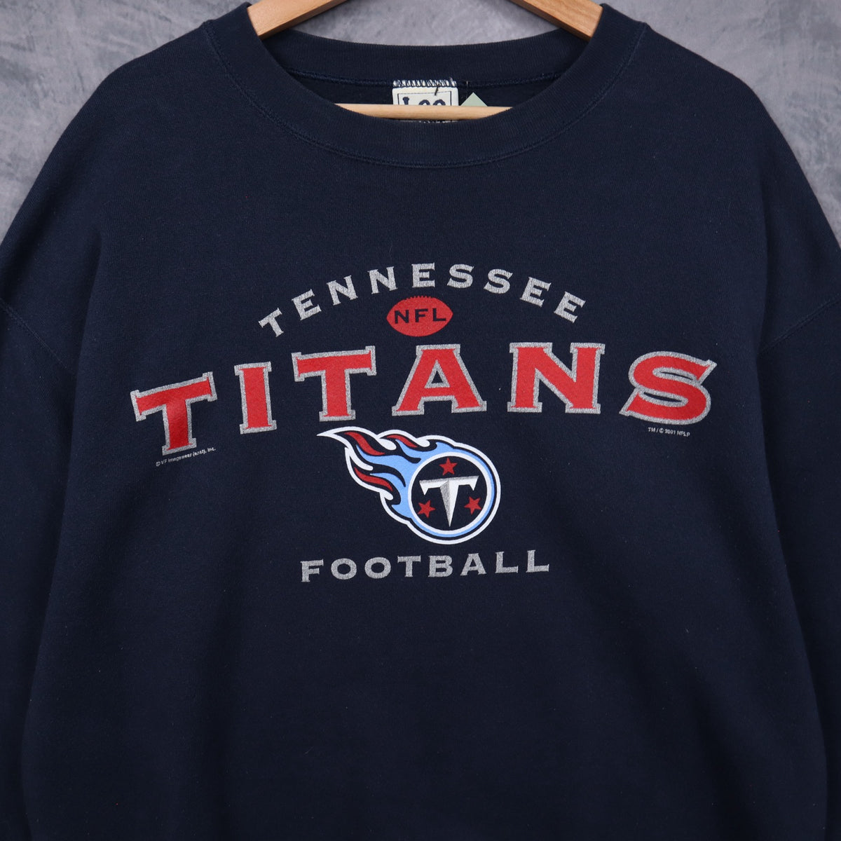 2001 Navy Blue Tennessee Titans Football Crewneck Sweatshirt 6445