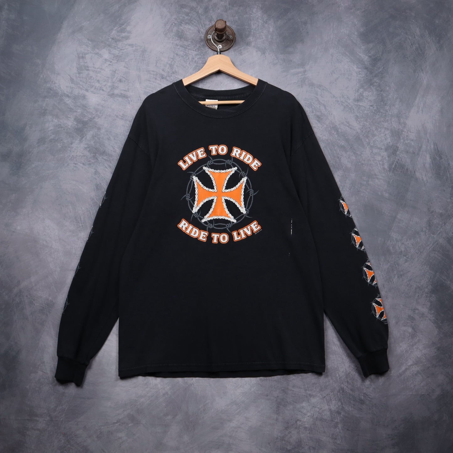 00s Black Live To Ride Chopper Long Sleeve Shirt 4991