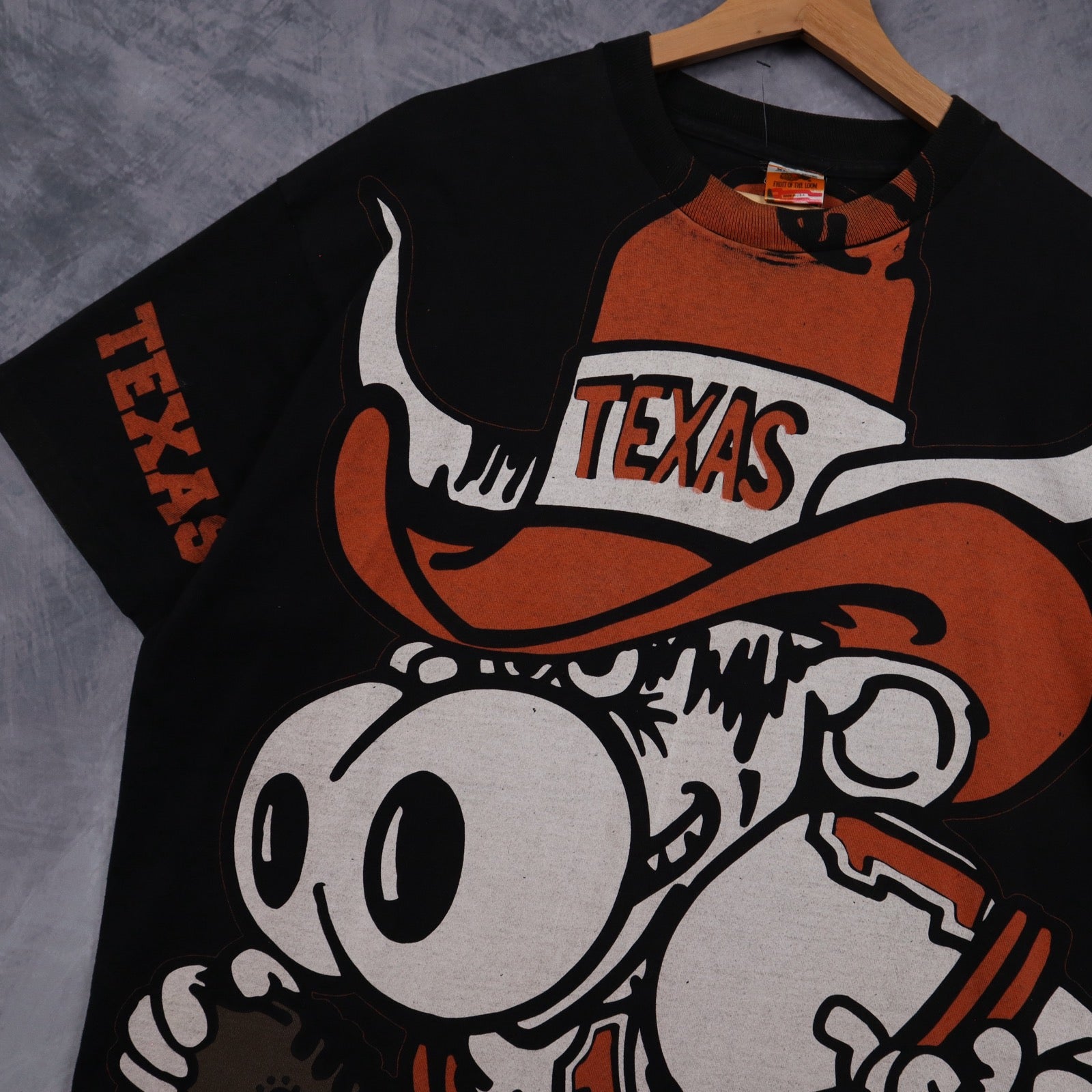 90s Black Texas Longhorns Big Print Shirt 5876