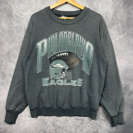 1996 Faded Black Philadelphia Eagles Crewneck Sweatshirt 4103
