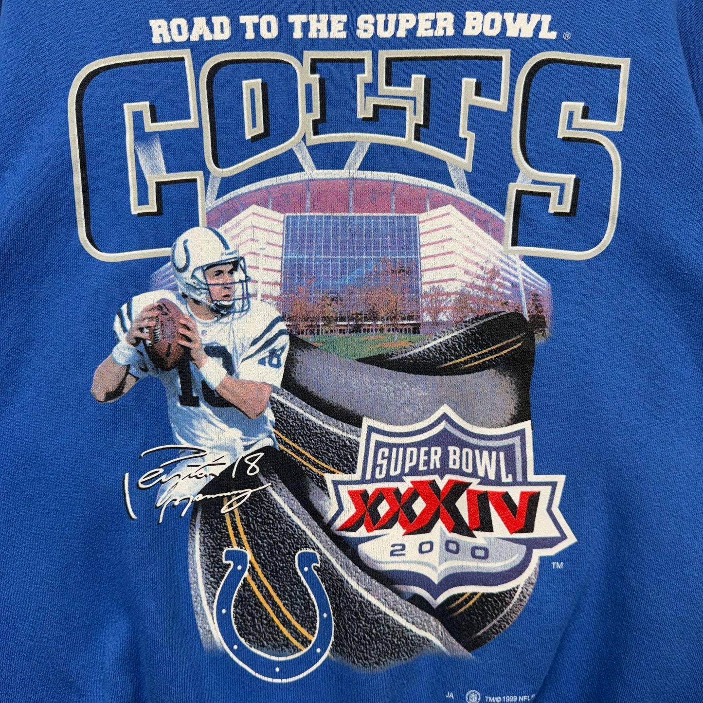 1999 Blue Colts Super Bowl Crewneck Sweatshirt 4120