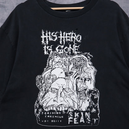 00s Black His Hero Is Gone Skin Feast Shirt 4977