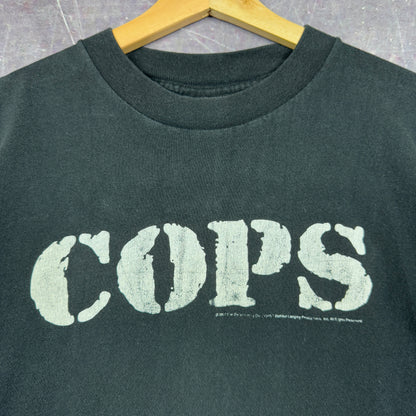 90s Black Cops TV Show Promo Graphic Shirt XL 1116