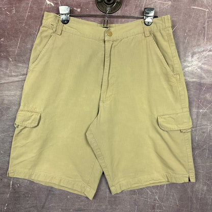 90s Khaki Stussy Baggy Cargo Shorts 30x10 3516