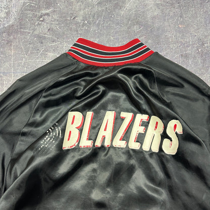 90s Locker Line Portland Trailblazers Satin Bomber jacket L Y56