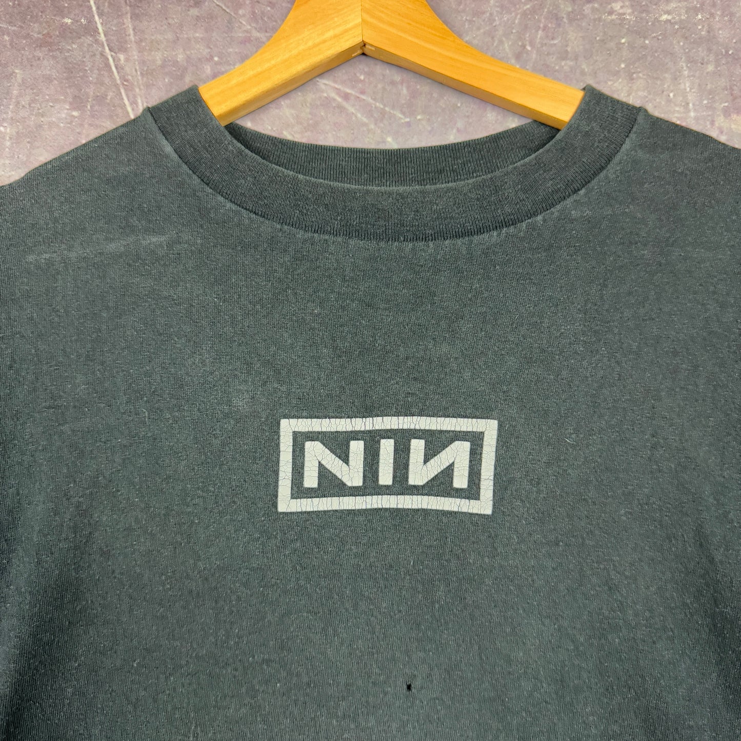 90s Black Nine Inch Nails Too F'd Up To Care Anymore Fragility V2.0 Tour  Graphic Long Sleeve Shirt M 0938