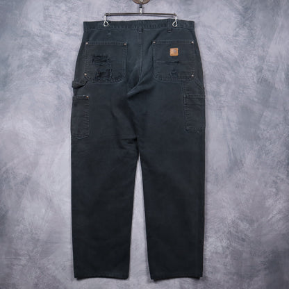 00s Faded Black Carhartt Double Knee Carpenter Work Pants 5084