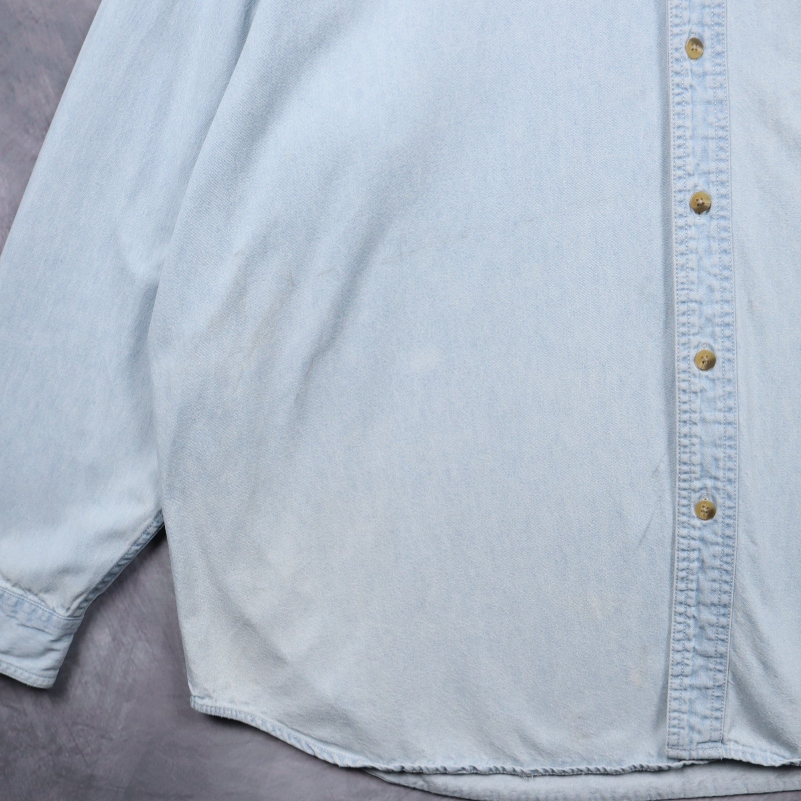 90s Light Wash New York Rangers Lee Sport Denim Button Up Shirt 5476