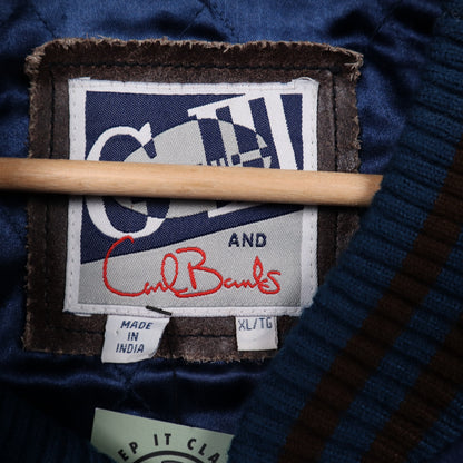 90s Navy Blue Dallas Cowboys GIII Carl Banks Varsity Jacket 6508