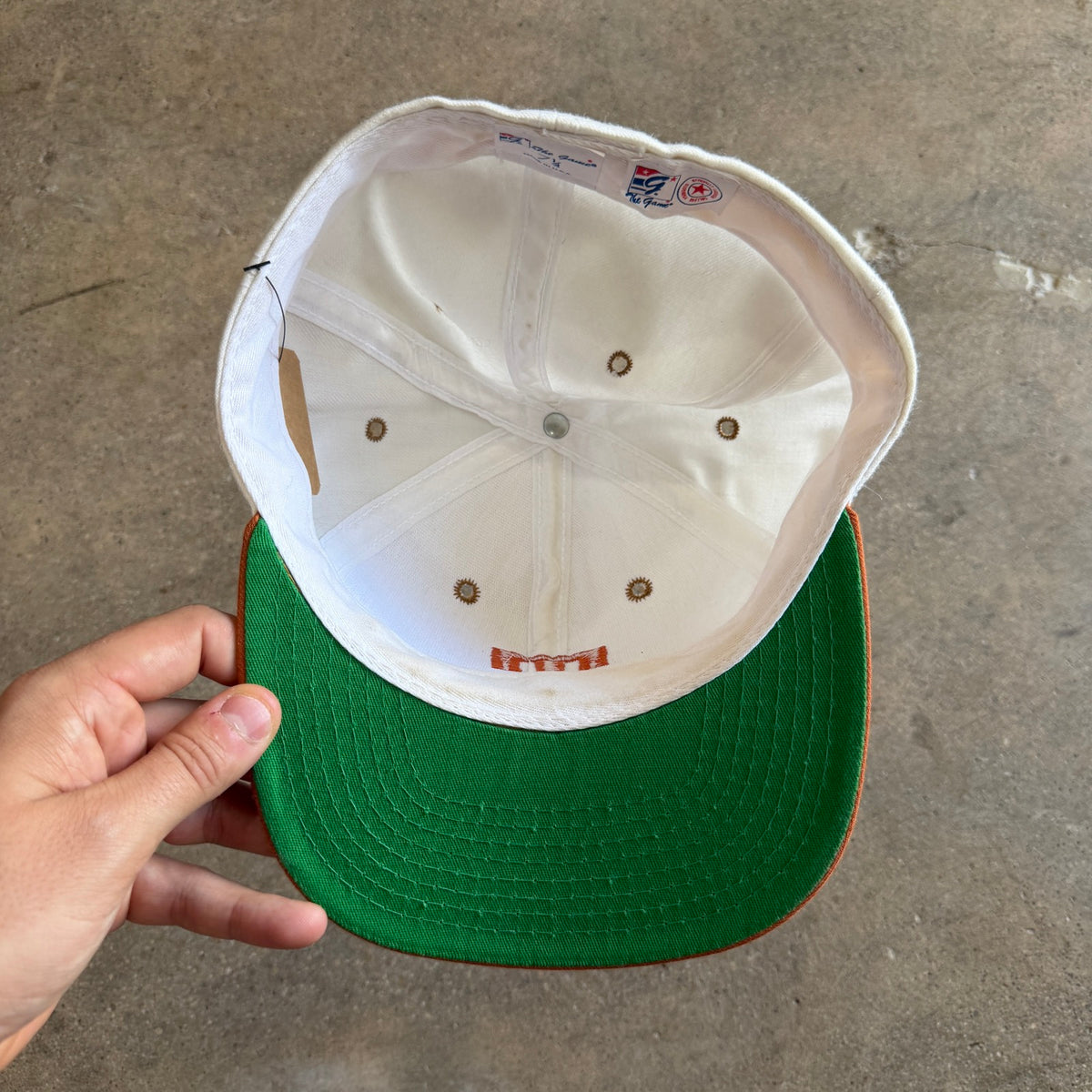 90s White Texas Longhorns The Game Fitted Hat 5796