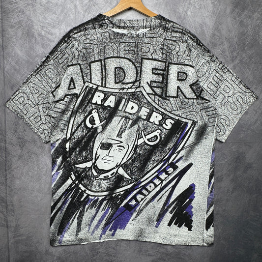 90s Los Angeles Raiders All Over Print Shirt 4194