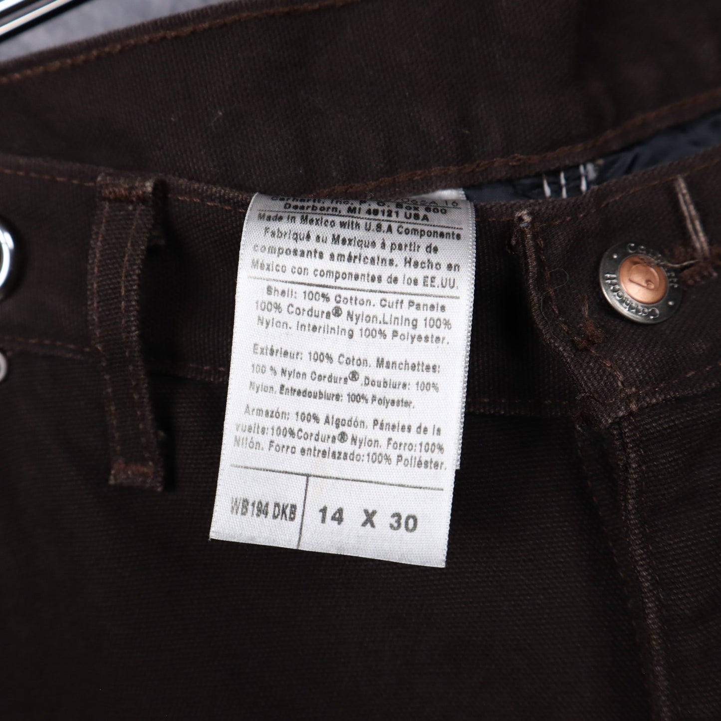 BAD LISTING 00s Dark Brown Carhartt Quilt Lined Double Knee Carpenter Work Pants 5002