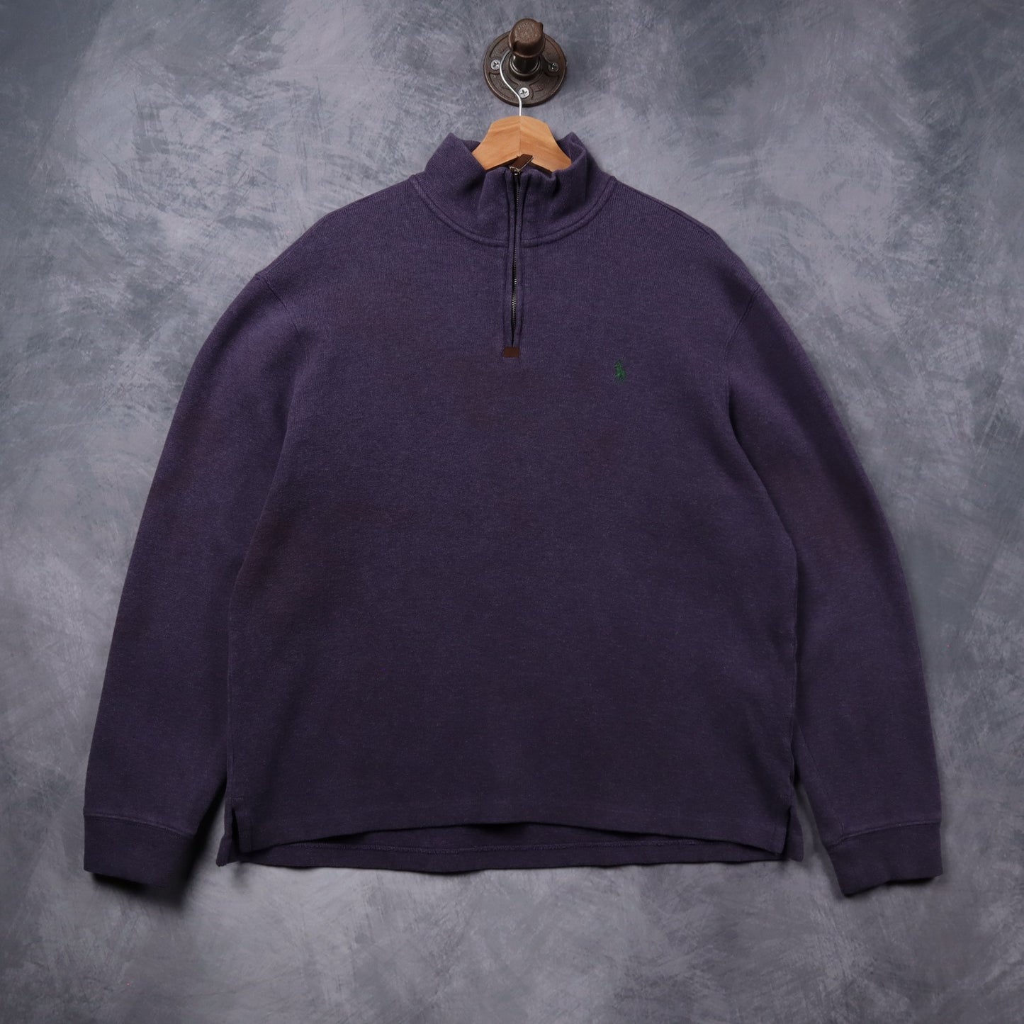 90s Purple Polo Ralph Lauren Quarter Zip Sweater 5402