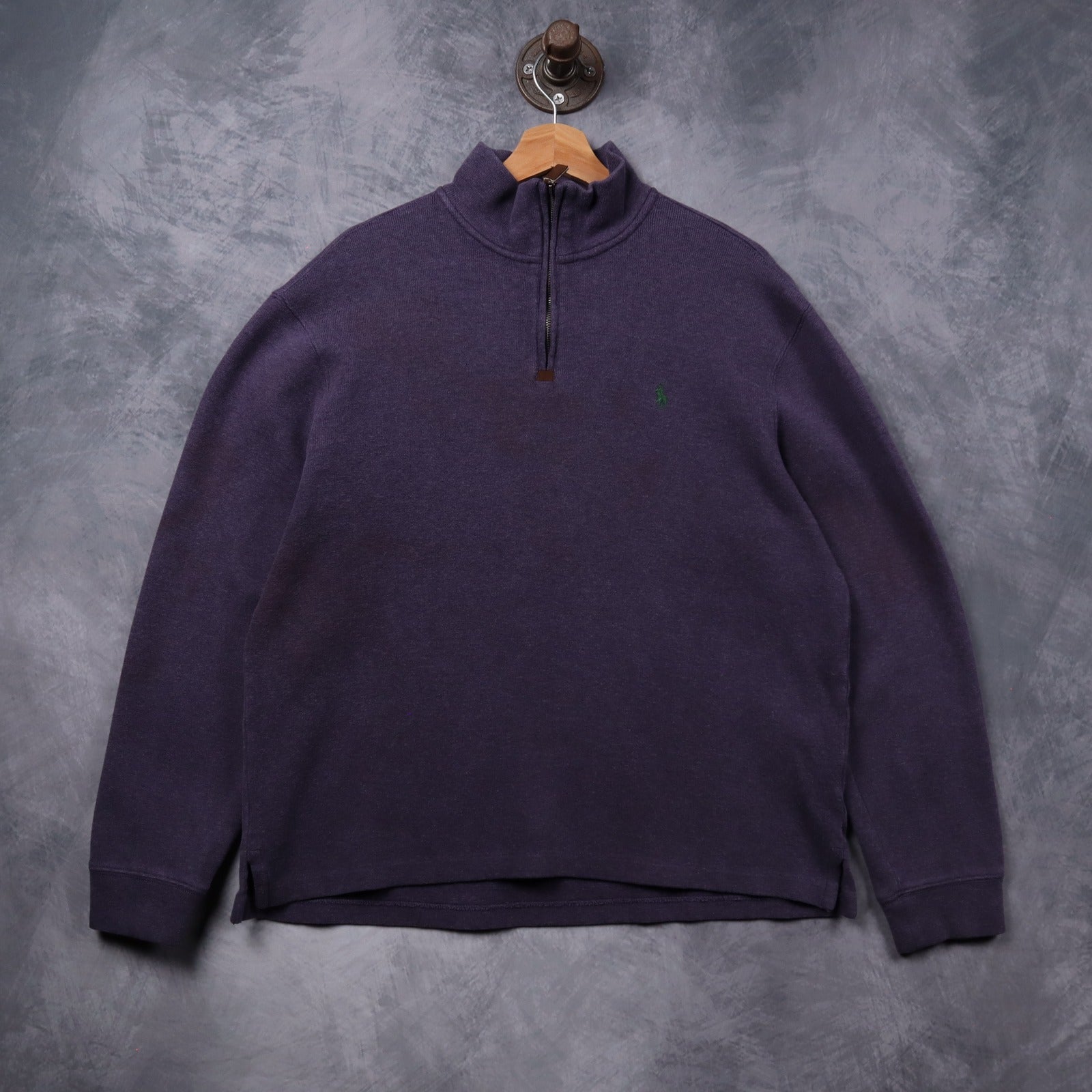 90s Purple Polo Ralph Lauren Quarter Zip Sweater 5402