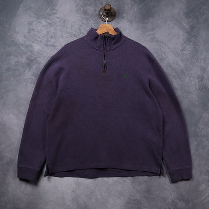 90s Purple Polo Ralph Lauren Quarter Zip Sweater 5402